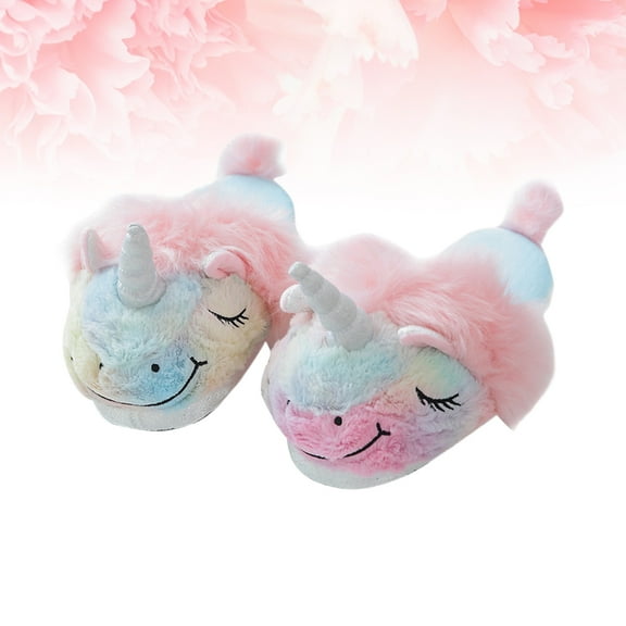 FOMIYES 1 Pair Unicorn Cotton Slippers Indoor Slippers Women Plush Comfortable for Autumn Winter 35-39