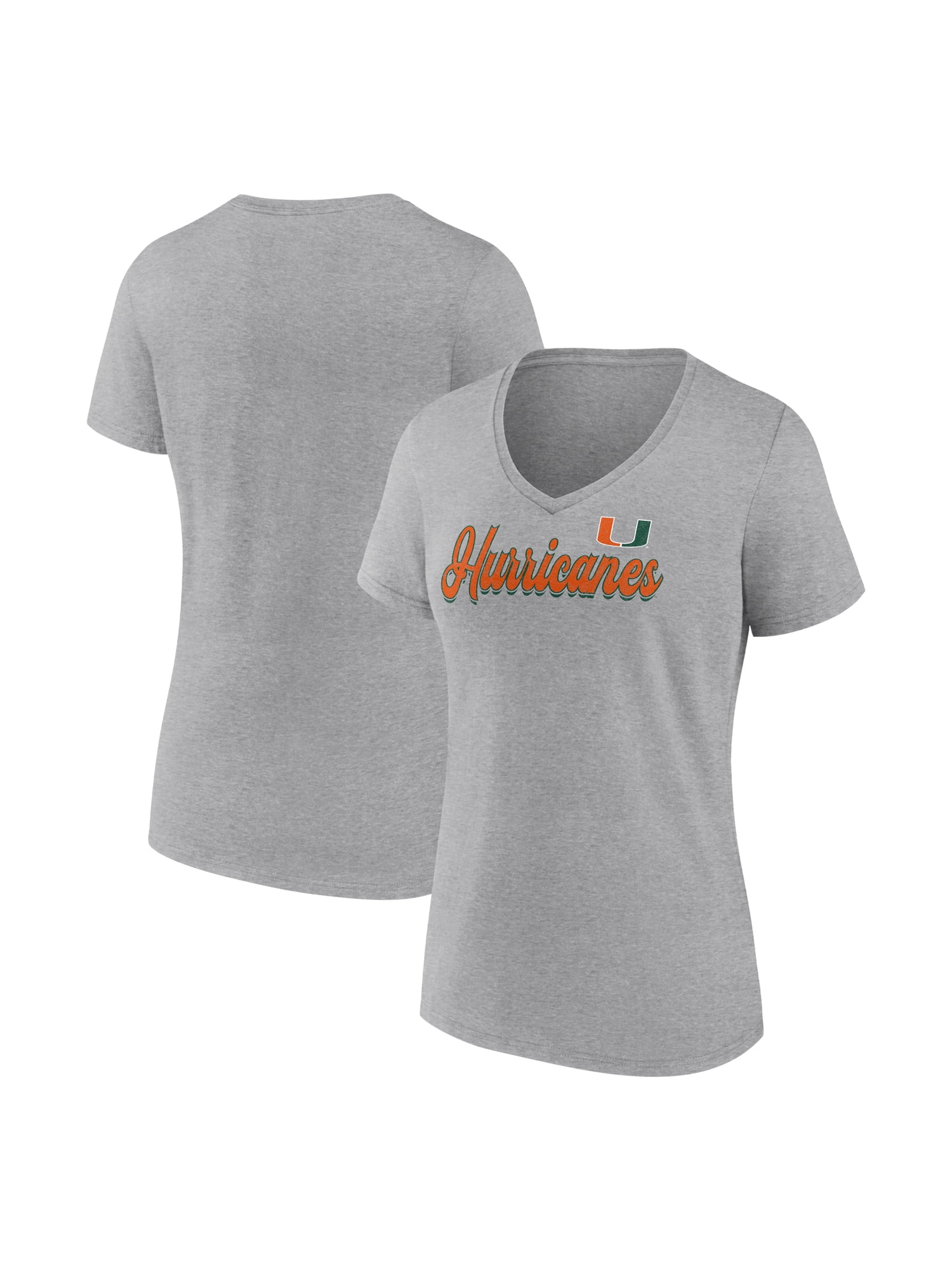 NCAA Miami Hurricanes Women's Cotton Gray Heather Short Sleeve T-Shirt