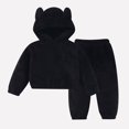 thumbnail image 2 of Toddler Baby Boy Girl Outfit Long Sleeve Sweatshirt Top Pants Set Soft Comfy Solid Sleepwear Set 6-12 Months 12-24 Months 2t 3t 4t 5t 6t 7t 8t 9t Children(Black,3-4 Years), 2 of 7