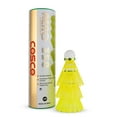 thumbnail image 1 of Cosco Aero 350 Nylon Badminton Shuttlecocks , Pack Of 6 | Yellow , Proudly Made In India , Base Material - Recycled Cork, 1 of 5