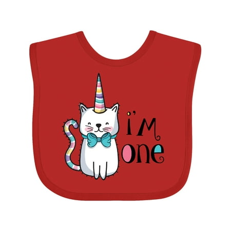 

Inktastic 1st Birthday Unicorn Kitty Gift Baby Boy or Baby Girl Bib