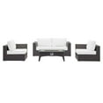 thumbnail image 2 of Modway Convene 5 Piece Set Outdoor Patio with Fire Pit in Espresso White, 2 of 8