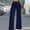 Navy, variant on Womens Wide Leg Dress Pants Criss Cross High Waist Novelty Trousers Stylish Casual Cut Strappy Flowy Pants