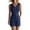 Dark Blue, variant on Womens Rompers for Summer V Neck Button down Dressy Sleeveless Jumpsuits Casual Tie Waist Shorts with Pockets