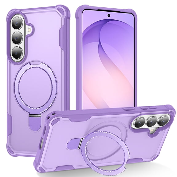 Compatible with Samsung Galaxy S26 Plus Case with Invisible Magnetic O-Ring Stand, Military-Grade Case for Galaxy S26 Plus, [Compatible with MagSafe] [Great Grip Feeling], for Men Women, Purple