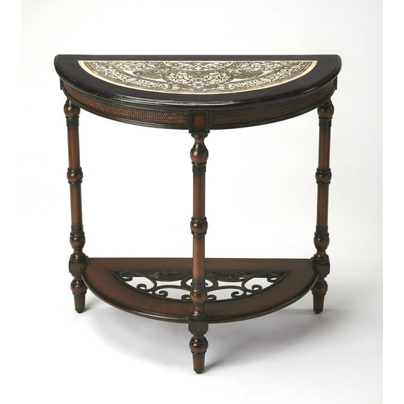 Butler Specialty Metalworks Fossil Stone Demilune Console Table