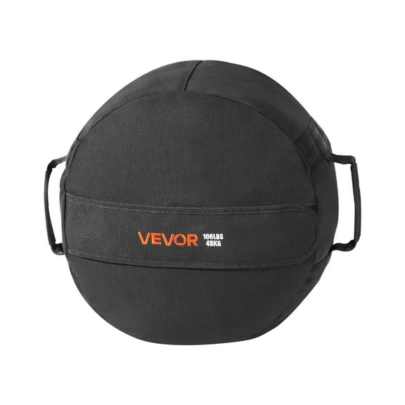 VEVOR Workout Sandbag, Heavy Duty Workout Power Bags with Handles, 100 lbs/45 kg Slam Bag for Fitness Strength Weight Training Cross-Training, Home Gym Exercise, Black (Unfilled)
