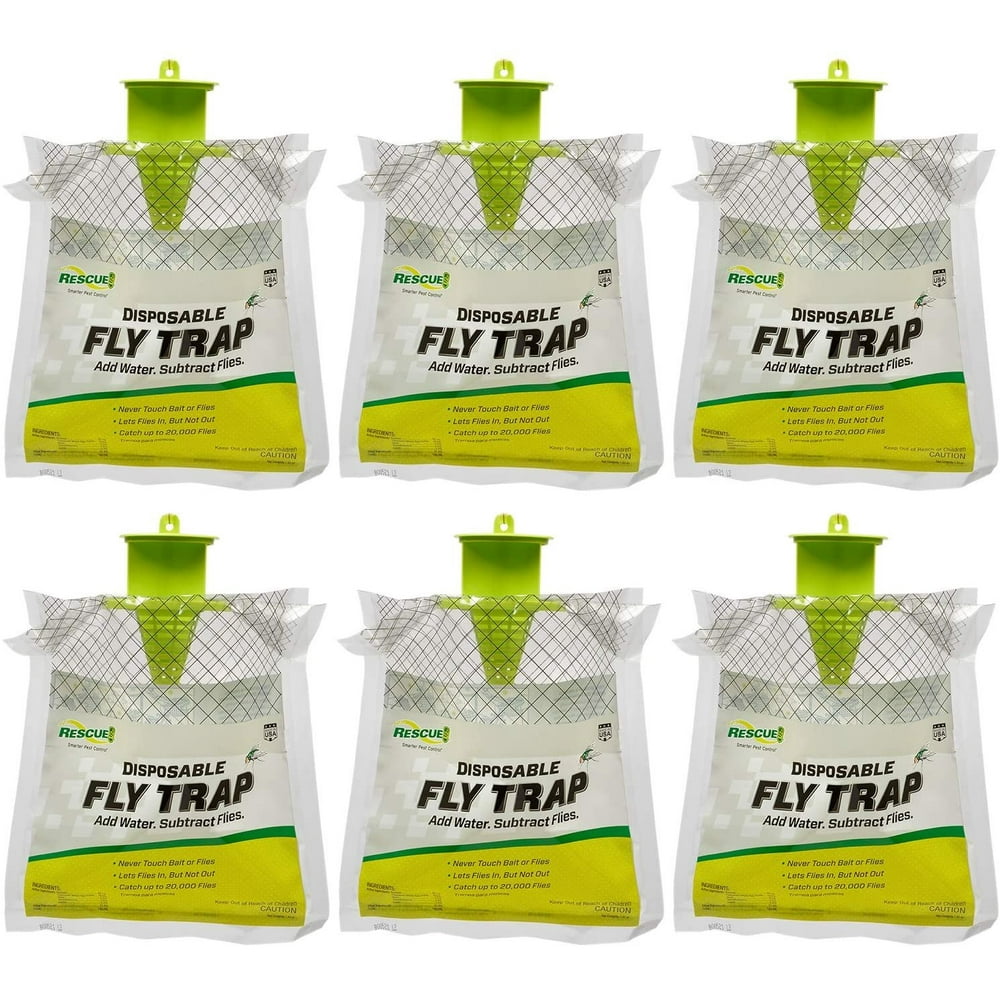 RESCUE! Outdoor Disposable Hanging Fly Trap 6 Traps