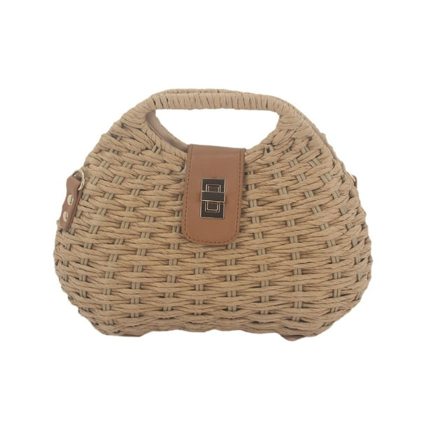 Bolso bandolera para mujer, bolso bandolera portátil con correa desmontable, moderno Marrón