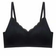 thumbnail image 2 of Women Sports Bra Bra Ultra-Thin Cup No Underwire Push up Sleep Bra V-Neck No Underwire Bra Feature Hook and Eye Closure No Underwire Bra Style Y-421 , Black L, 2 of 2
