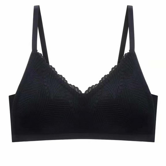 Bigersell Tshirt Bra Women Bra Cup No Underwire Underwear Push-Up Sleep Bra Tall Size Girls Sports Bra, Style 5604, Black 38B