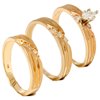 Pompeii3 1/4ct Diamond Matching Trio Wedding Ring Set 14K Gold