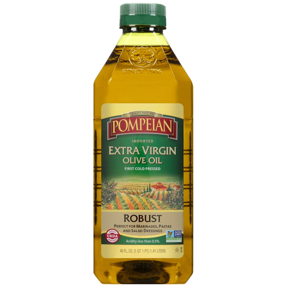 Pompeian Imported First Cold Pressed Extra Virgin Olive Oil, Robust, 48 ...