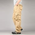 thumbnail image 4 of Pantalones largos para hombre, pantalones deportivos casuales con bolsillos cargo y cordones, pantalones largos tipo lápiz, pantalones de algodón y poliéster para hombre, 4 of 8
