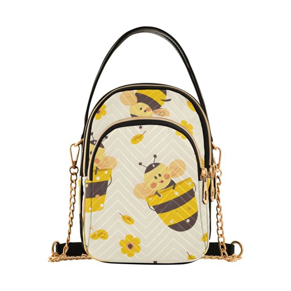 joogoo Women Cute Bees and Daisy Chain Crossbody Bags Shoulder Handbag Phone Purse
