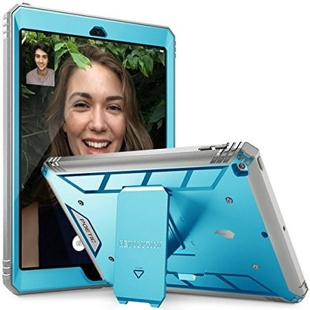 Poetic Revolution Heavy Duty Protection Hybrid Case with Built-in Screen Protector and Kickstand for Apple iPad 9.7 2017 (Best Virus Protection For Ipad)