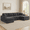 Grey(Corduroy), variant on Howcool 120" Modular Sectional Sofa U Shaped Cloud Couch with Double‑Chaise, 4 Seat Corduroy Sofa with Washable Removable Covers for Living Room,Gray