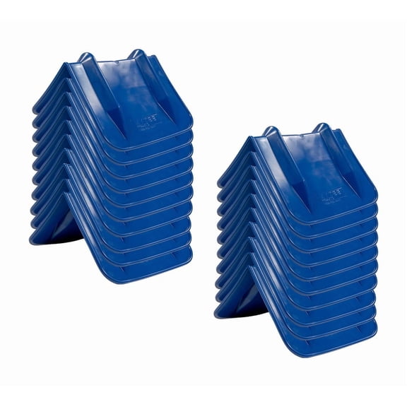 (20 Pack) V Edge Protectors Flatbed, 8" x 12", Blue | Vee Shaped Plastics Corner Protectors for Cargo Loads | Tie Down Strap Guard for Winch, Ratchet Straps on Flatbed Truck Trailers