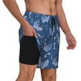 thumbnail image 2 of Zufioo Shark pirate Mens Swimsuit Trunks with Compression Liner,Quick Dry Sports suit,Beach Board Shorts with Pockets,Bathing Suits,Swimwear for Gym,swimming pool,Outdoor Activities-Large, 2 of 6