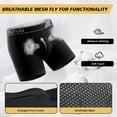 thumbnail image 6 of Big and Tall Mens Underwear, PUTUO Mens Boxer Briefs, Comfort Cotton Stretch Classic Design, Length Moisture Wicking Underwear 4-Pack, Black, 6 of 6