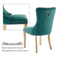 thumbnail image 6 of MIKIBAMA High-End Tufted Velvet Dining Chair Set of 2, Solid Wood Contemporary, Golden Stainless Steel Plated Legs and Nailhead Trim, Green and Gold, 6 of 10