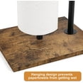 thumbnail image 5 of Freestanding Black Toilet Paper Holder Stand with Wood Base and Basket, 5 of 7