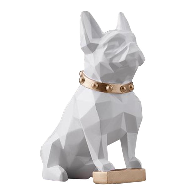 1pc Perro Sentado Estatua Escultura Adorno Decoración de oficina en Blanco Sunnimix estatuilla de bulldog francés