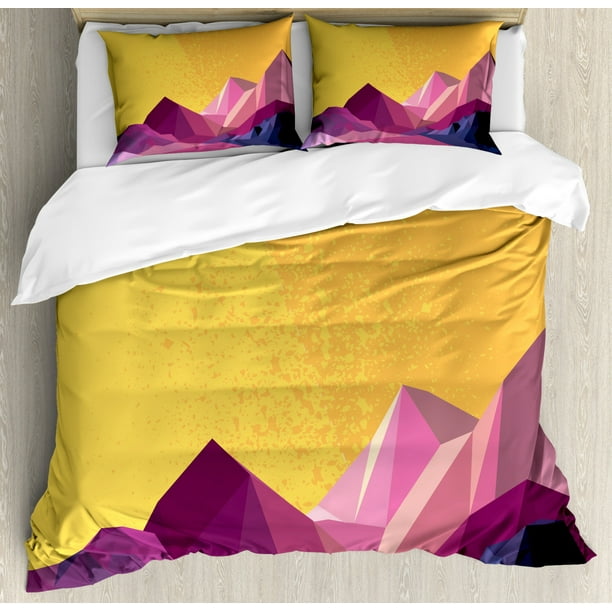 Mountain King Size Duvet Cover Set Countryside Landscape With Low