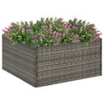thumbnail image 1 of vidaXL Garden Planter Grey 80x80x40 cm Poly Rattan, 1 of 4