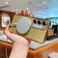 thumbnail image 2 of Magnetic Case for Samsung Galaxy S24, [Compatible with MagSafe] Non-Yellowing Glitter Shining Paper Clear Case for Women Girls, Rugged Shockproof Protection Phone Cover, Gold, 2 of 9