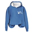 thumbnail image 2 of Baqcunre Fashionable Round Neck Casual Letter Printed Long Sleeve Top Hooded Sweatshirt Womens Tops Womens Hoodies Graphic Hoodies Women Clothing Sweatshirt For Women,Color Blue,Size L, 2 of 8