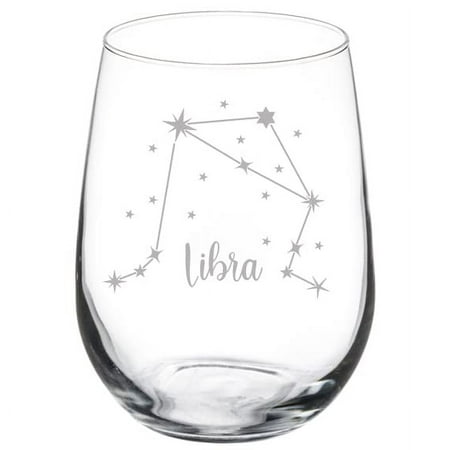 

17oz Stemless Wine Glass Goblet Wine Glass Goblet Star Zodiac Horoscope Constellation (Libra)