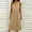 Khaki, variant on Button up Dress Breathable Regular Fit Womens Athletic Dress 2026 Summer Solid Color Sleeveless V Neck Pleated Club Dress Business for Business and Casual S-XXL