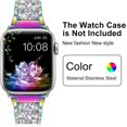 thumbnail image 3 of Correa de repuesto para Apple Watch de 41 mm, 38 mm y 40 mm, serie 7, serie 6, 5, 4, 3, 2 y 1 SE, con diamantes de imitación de acero inoxidable y metal., 3 of 5