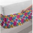 thumbnail image 2 of Bird Bed Skirt, Spring Peony Blossoms Leaves Print in Vibrant Colors, Elastic Bedskirt Dust Ruffle Wrap Around for Bedding Decor, 4 Sizes, Multicolor, by Ambesonne, 2 of 2