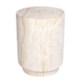 thumbnail image 2 of Cylinder Travertine Stone Finish Italian Design MgO Side Accent Table, 2 of 12