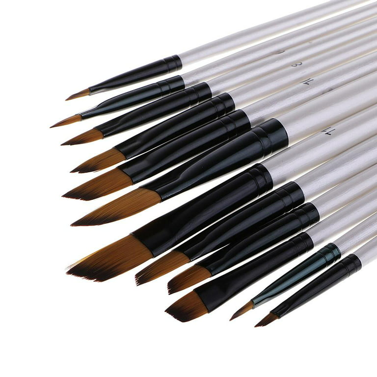 F964-12 GETHPEN Paint Brushes for Acrylic Painting Set, 12 PCS Nylon  Professional Round Paint Brushes for Watercolor, Oil Painting, Acry