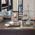 thumbnail image 3 of Wood Earring Stand Simple Ear Holder 3 tier Earring Holder Decorative Gold, 3 of 5