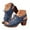 Blue, variant on Mostsola Sandals for Women 2025 Trendy Peep Toe Slingback Heels Boho Hollow out Lace up Dress Shoes