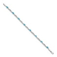 thumbnail image 2 of 14k White Gold Bracelet Gemstones Fancy Women's Topaz Oval 3.5 mm 7 in Diamond and Blue, 2 of 4