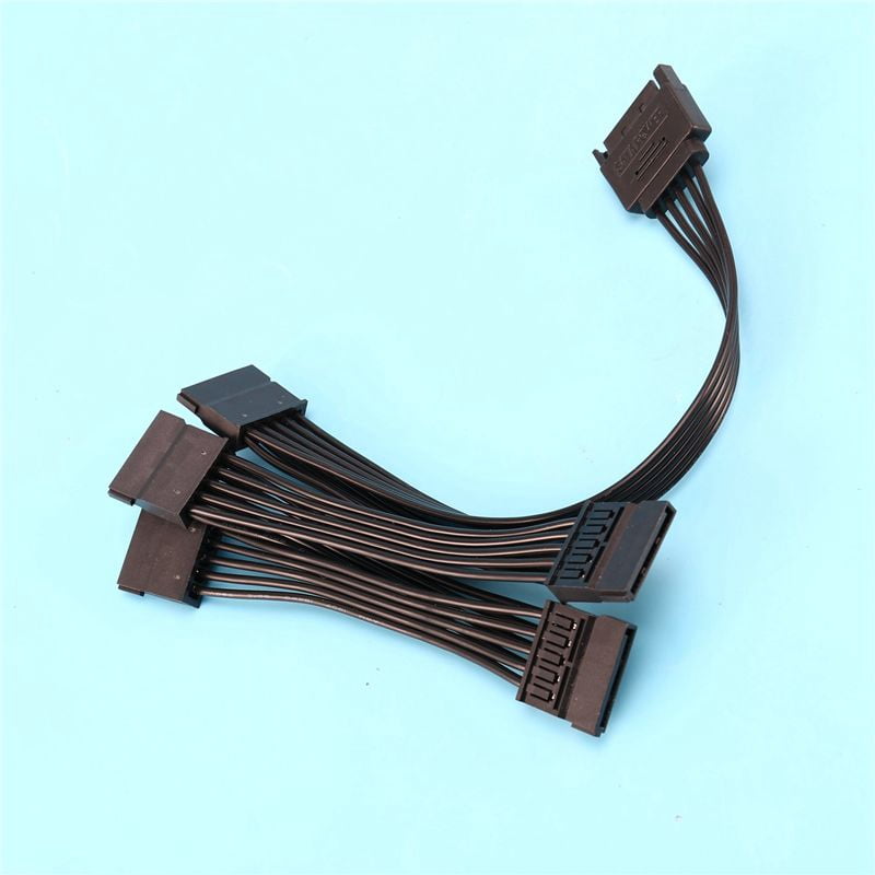 20X 15 Pin SATA Power Extension Hard Drive Cable 1 Male to 5 Female Power Supply Splitter Adapter Cable for DIY PC Sever
