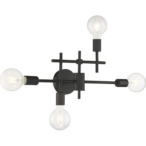 Nuvo 60/6861 Delphi Luminaire de Coiffeuse 4 Lumières, Noir