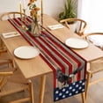 thumbnail image 3 of American Flag Table Runner - 36 Inch Long, Kitchen Dining Table Runner Dresser Scarves, Eagle Blue Red USA Flag Retro Farmhouse Decor for Coffee Tables Wedding Party Banquet, 3 of 8