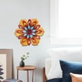 thumbnail image 2 of Metal Flower Wall Decor, 11 inch Wall Art Decorations Rustic Home Decor Aesthetic for Bathroom, Bedroom, Living Room, Office, Boho Art, Indoor Outdoor Decorations Patio Garden Decor(Blue), 2 of 14