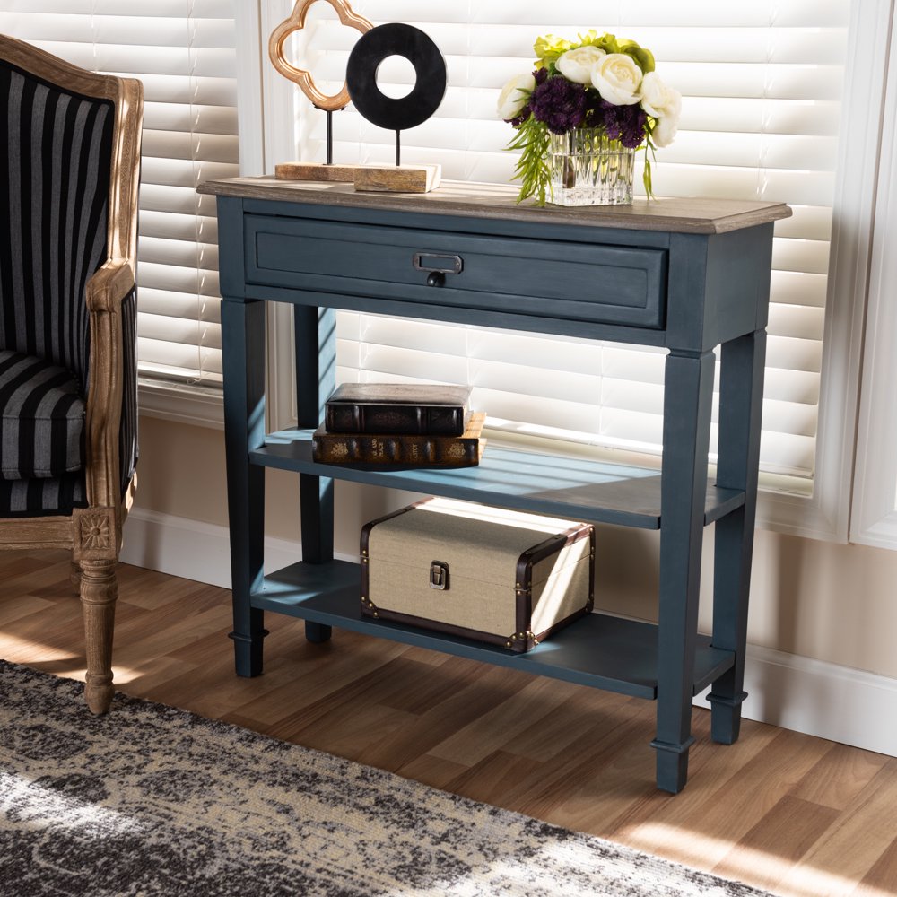 Baxton Studio Dauphine French Provincial Blue Spruce Fiinished Wood