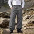 thumbnail image 2 of YABCSAZ Mens Casual Cargo Hiking Pants Lightweight Breathable Quick Dry Elastic Waist Stretch Trousers Outdoor Waterproof Camping Fishing Running Athletic Active Pants Trousers with Pockets, 2 of 9