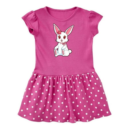 

Inktastic Happy Easter Girl Bunny in Pink Gift Baby Girl Dress