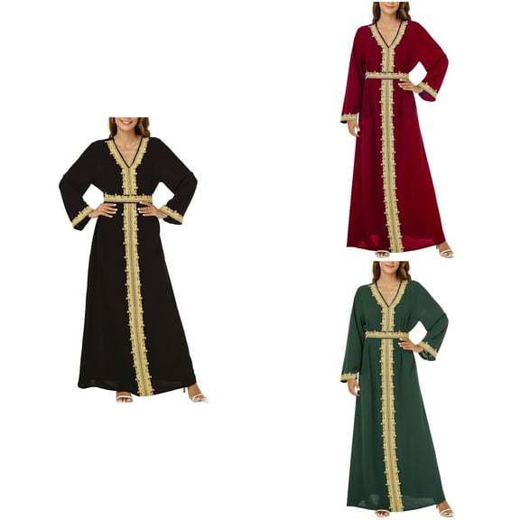 Antinious Women Formal Wedding Guest Dress Long Sleeve Solid V Neck Banque Evening Long Dress,Birthday Dresses for Women,Women Party Dress,Black,M