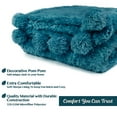 thumbnail image 5 of PAVILIA Teal Blue Sherpa Twin Throw Blanket with Soft Pom Pom Fringe, Plush Cozy Warm Sherpa Blankets for Couch Bed Sofa, Fuzzy Fleece Throw with Pompom, Lightweight Fluffy, Turquoise, 60x80 in, 5 of 8