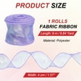 thumbnail image 2 of Uxcell Iridescent Organza Ribbon Laser Sheer Organza Wired Ribbon for Gift Flowers Bouquet Wrapping Purple, 2 of 6